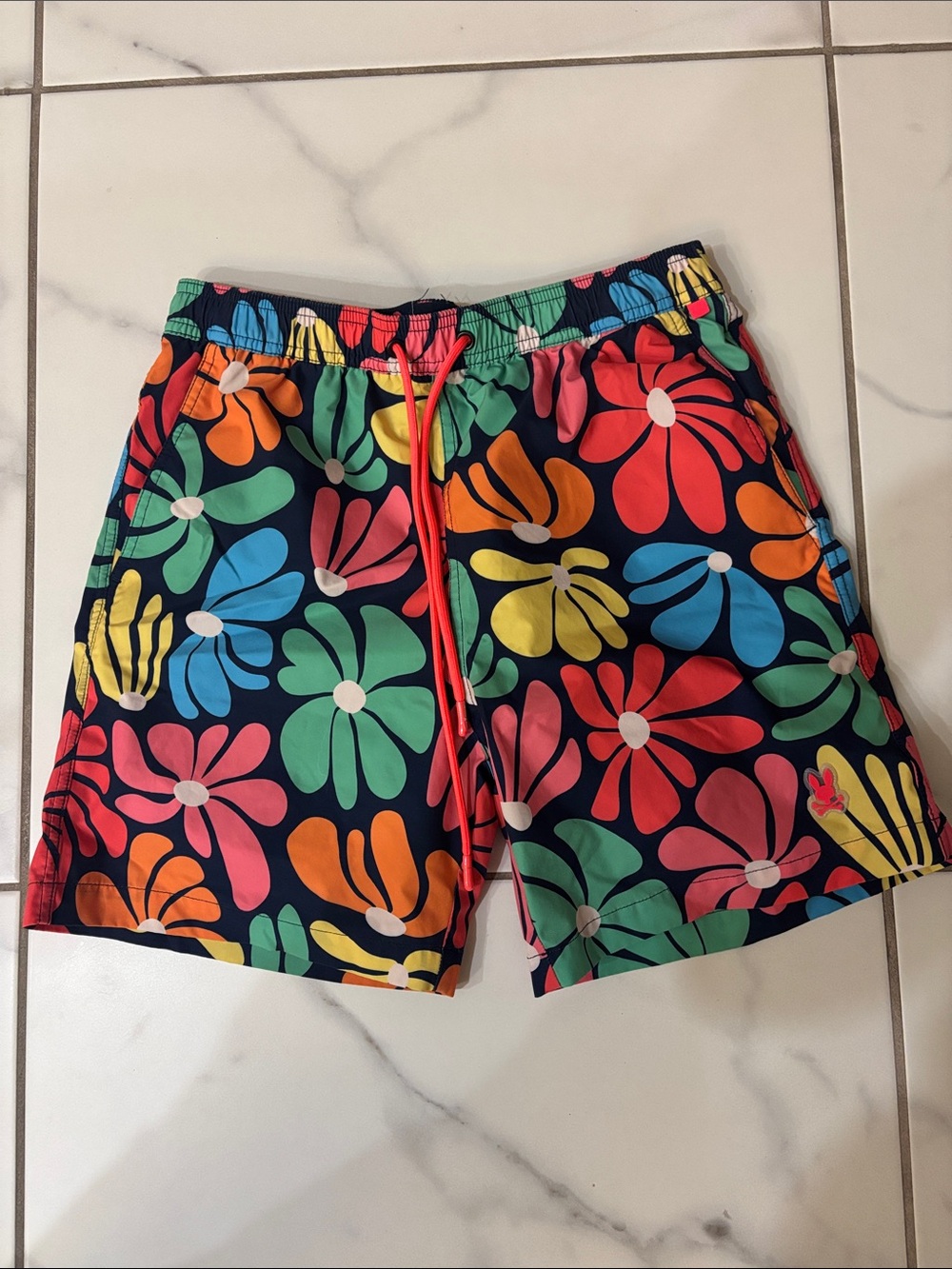 Psycho Bunny Navy Multicolor Floral Swim Shorts